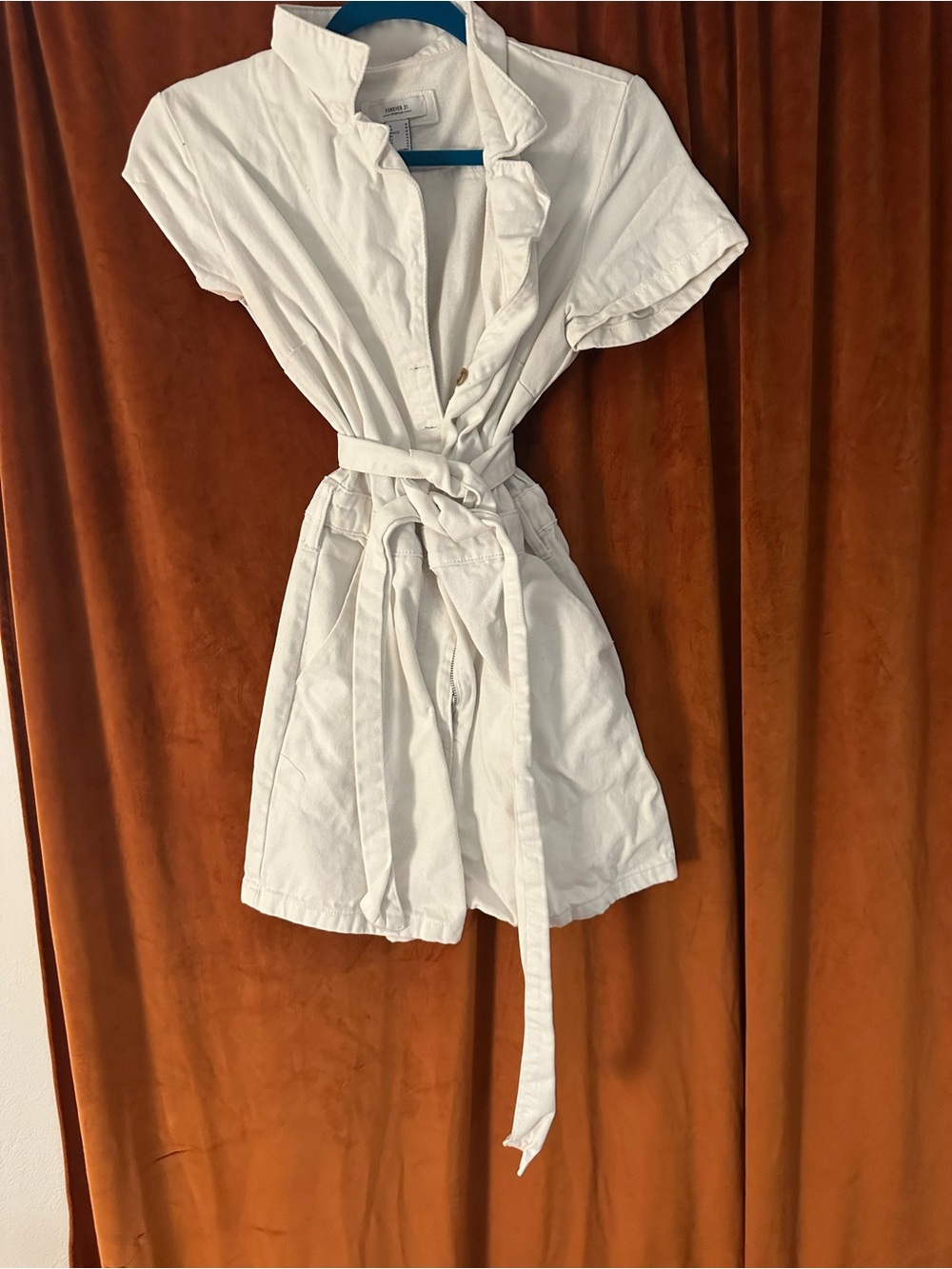 Forever 21 medium white denim romper